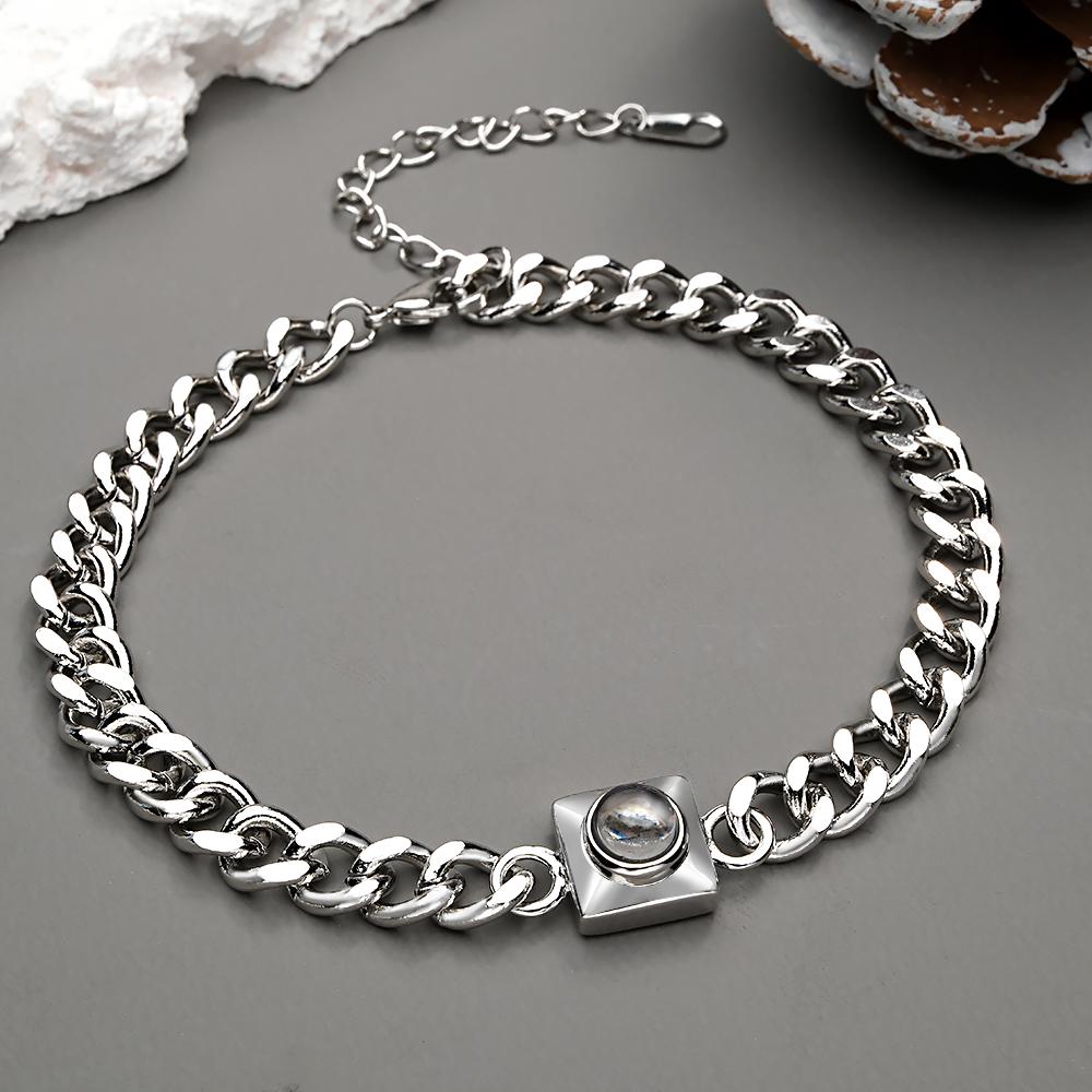 Custom Projection Bracelet Square Chain Simple Gift - soufeelau