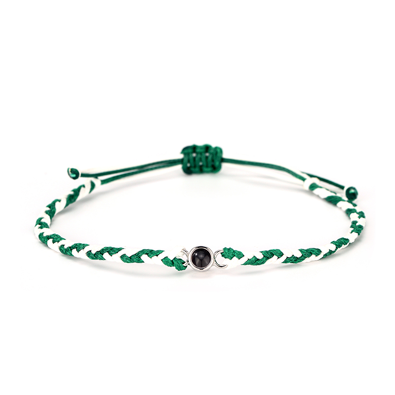 Personalized Picture Projection Bracelet With Colorful Braided Cord Unique Christmas Gift For Family - soufeelau