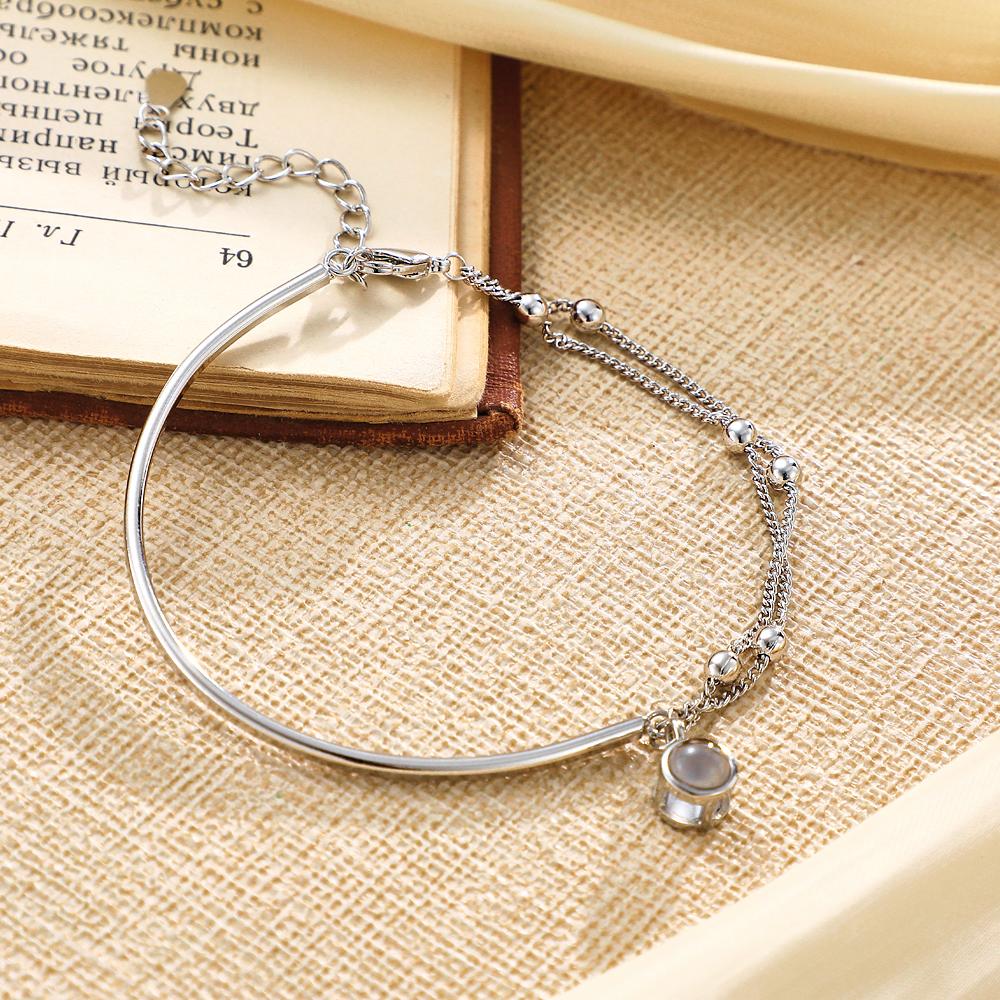 Custom Photo Projection Bracelet Double Chain Gift for Her - soufeelau