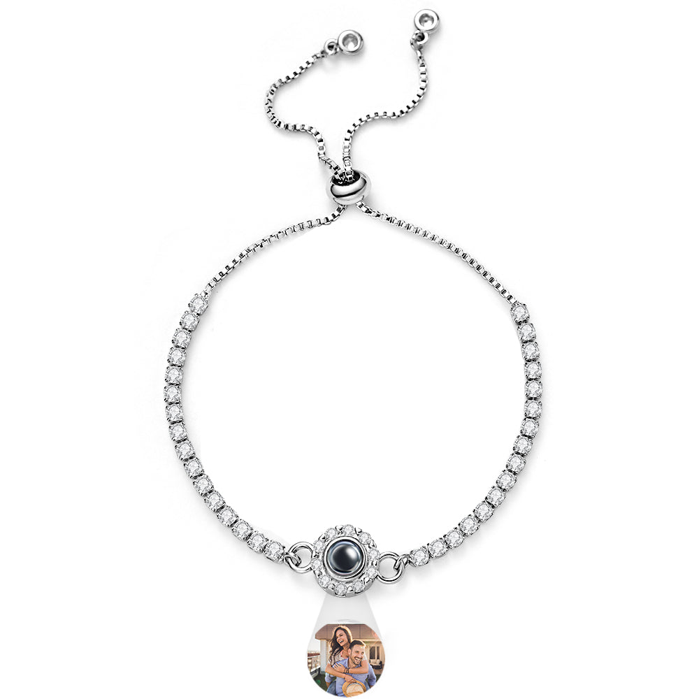 Custom Photo Projection Bracelet Diamond Chain Gift for Her - soufeelau