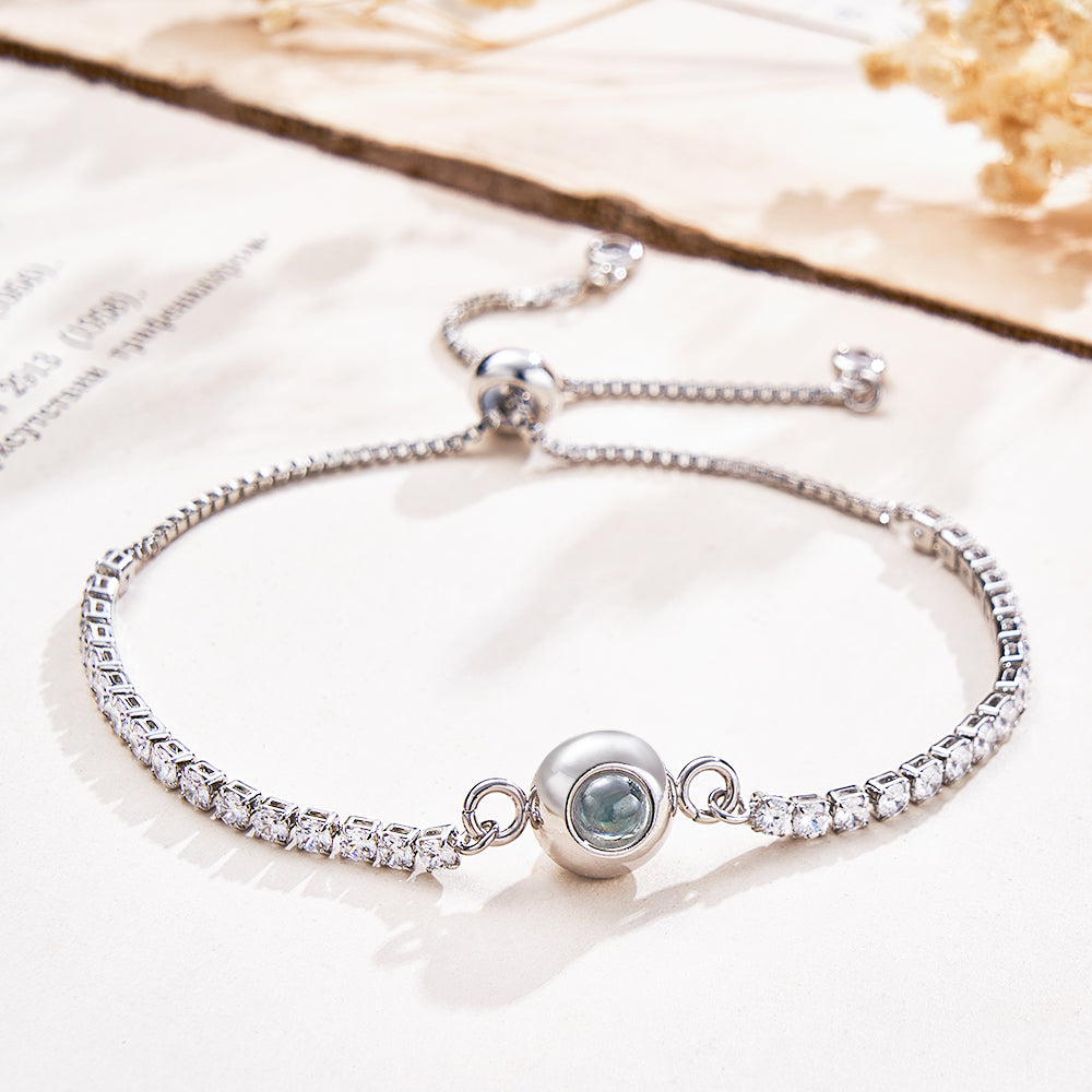 Custom Photo Projection Bracelet Diamond Chain Valentine's Day Gift - soufeelau