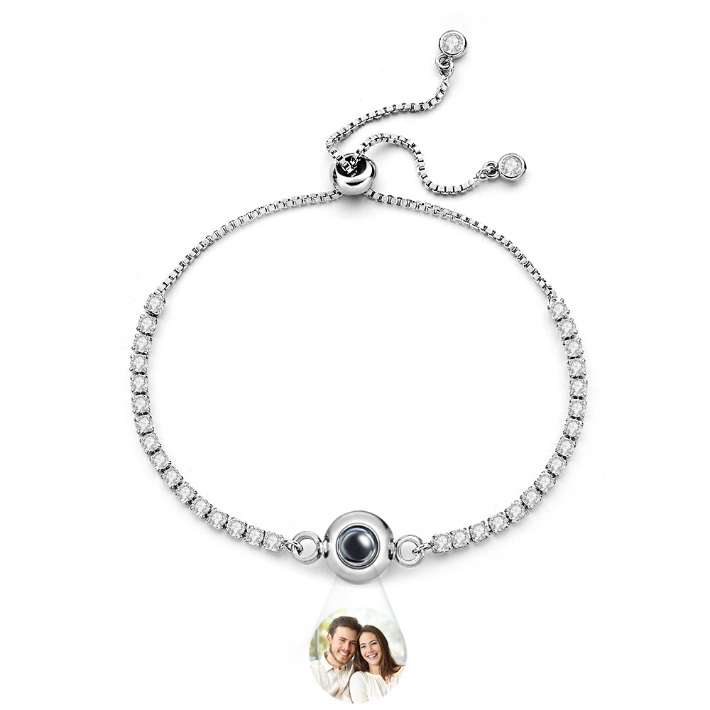 Custom Photo Projection Bracelet Diamond Chain Valentine's Day Gift - soufeelau