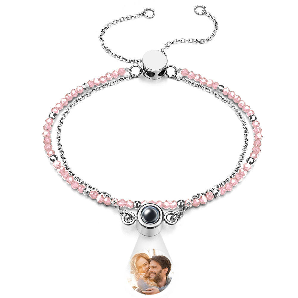 Personalized Photo Projection Crystal Double Layers Bracelet - soufeelau