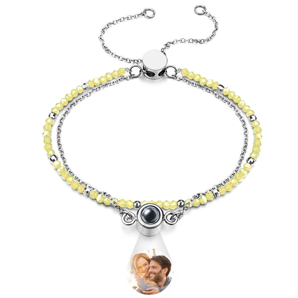 Personalized Photo Projection Crystal Double Layers Bracelet - soufeelau