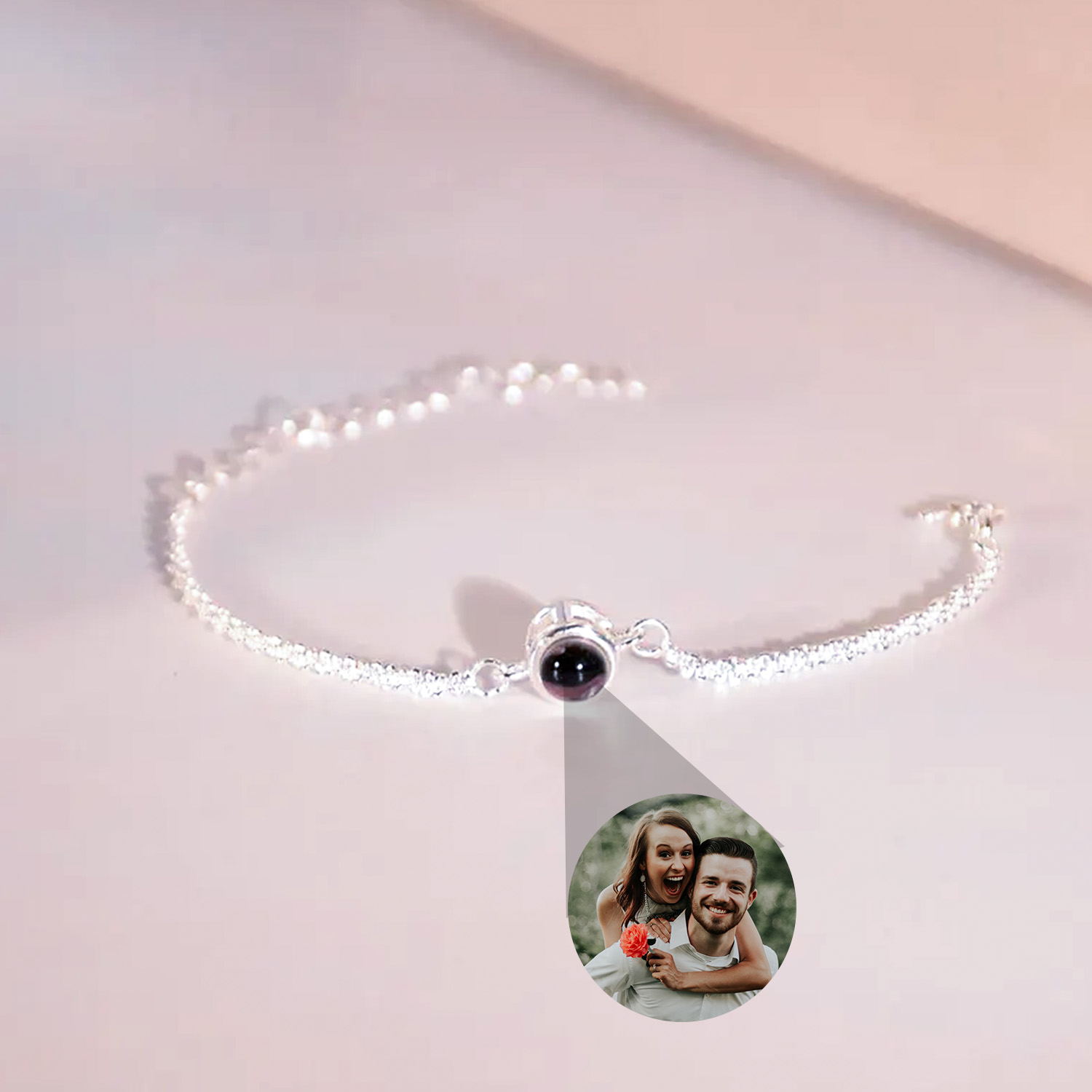 Personalized Projection Bracelet with Photo Personalized Photo Bracelet for Woman Memorial Gift - soufeelau