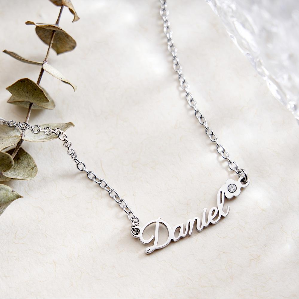 Custom Name Necklace Birthstone Flower Unique Gifts - soufeelau