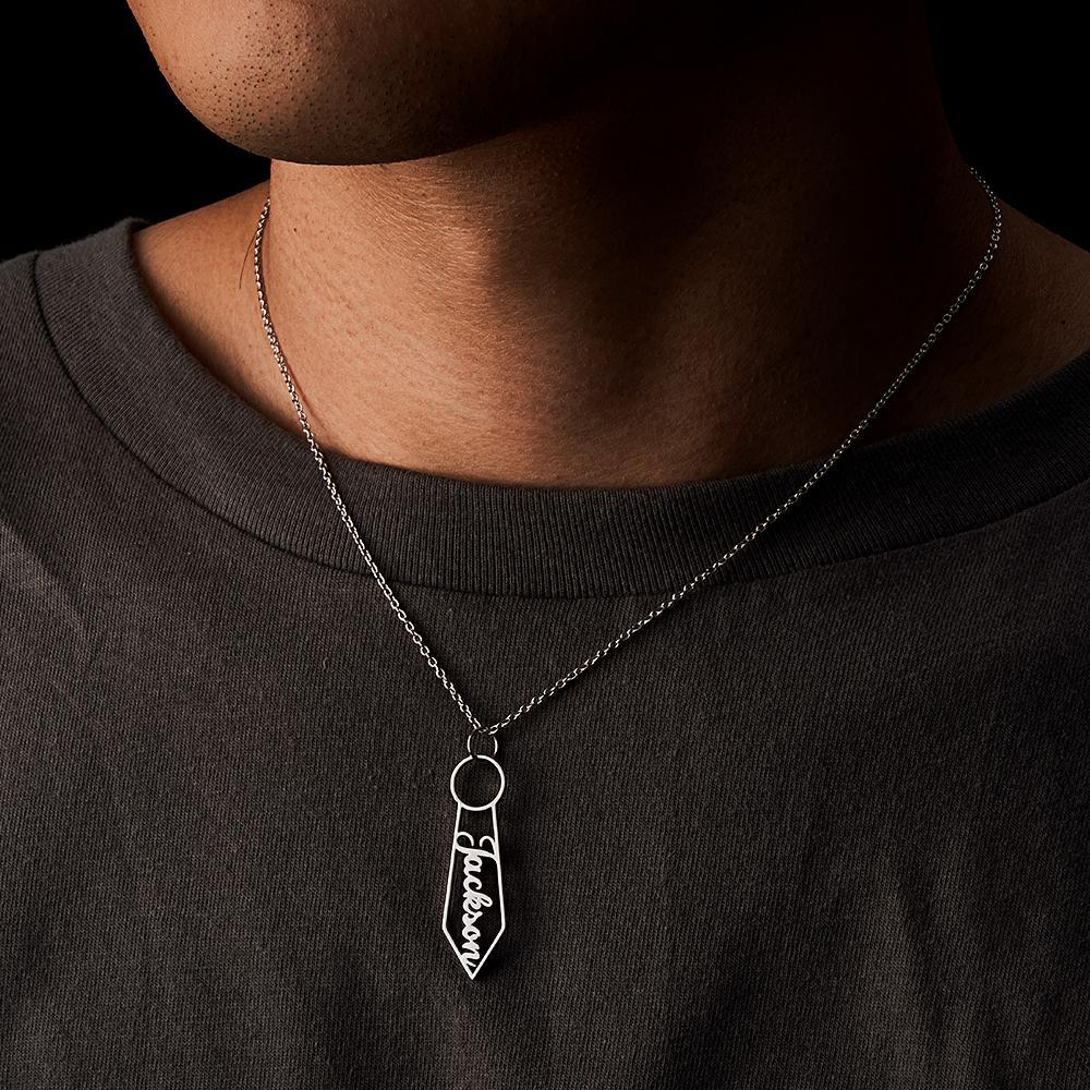 Custom Name Necklace Cartoon Tie Funny Gifts for Men - soufeelau
