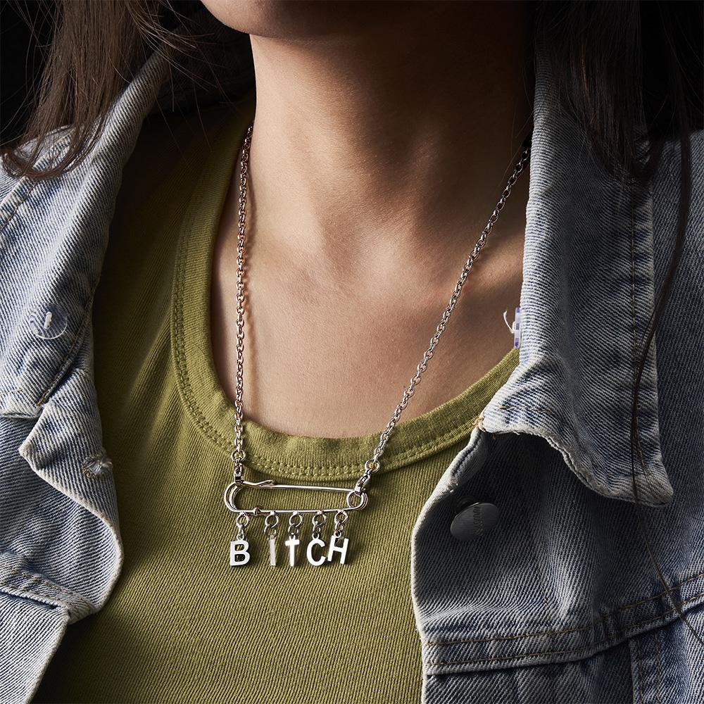 Custom Name Necklace Punk Aesthetic Girls Necklaces Paperclip Necklace - soufeelau