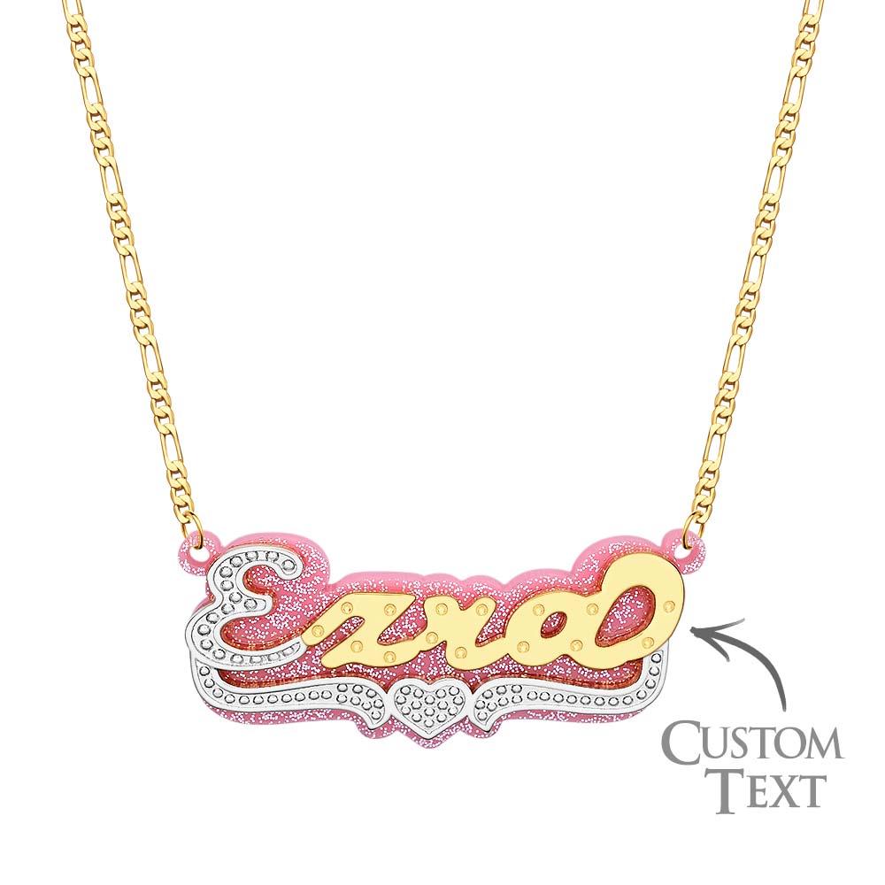 Custom Name  Hip Hop Necklace Colorful Bling Metal Acrylic Wear Decoration For Men - soufeelau
