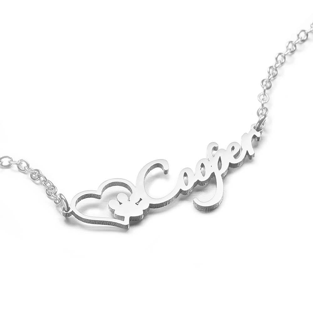Personalized Name Necklace With Dog Paw Pet Memorial Gift Great Gifts for Pet Lovers - soufeelau