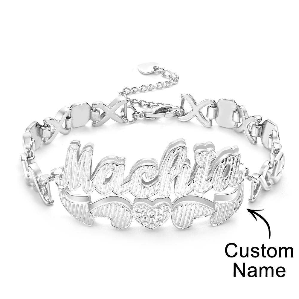 Personalized Hip Hop Name Bracelet Initial Chain Bracelet Jewelry Gifts For Men - soufeelau