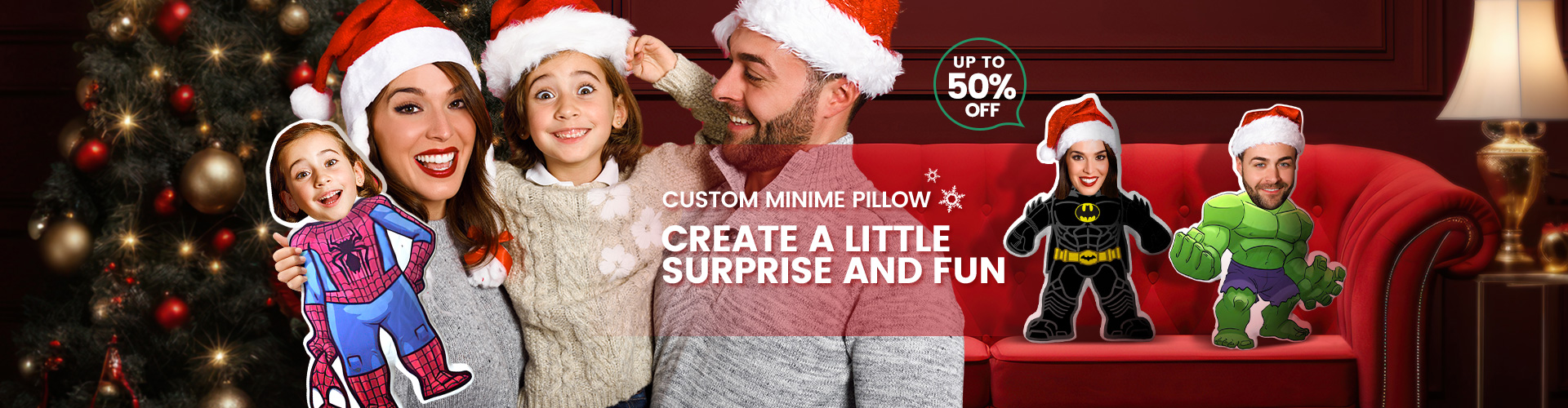 Custom Christmas Mini Me Pillow transforms your...