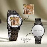 Custom Engraved Photo Watch for Men Personalized Engraved Picture Watch for Husband Valentine's Day