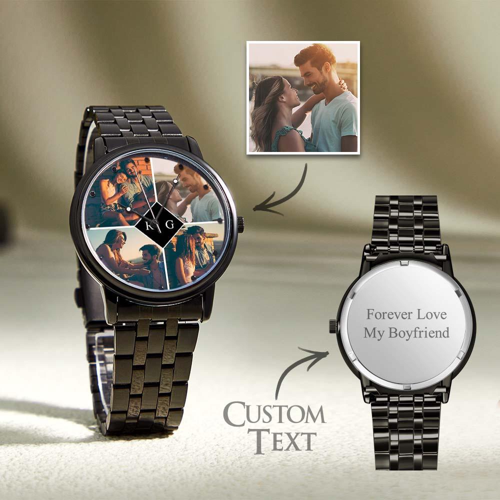 Custom Photo Watch for Men Personalized Engraved Picture Watch For Valentine's Day To Boyfriend - soufeelau