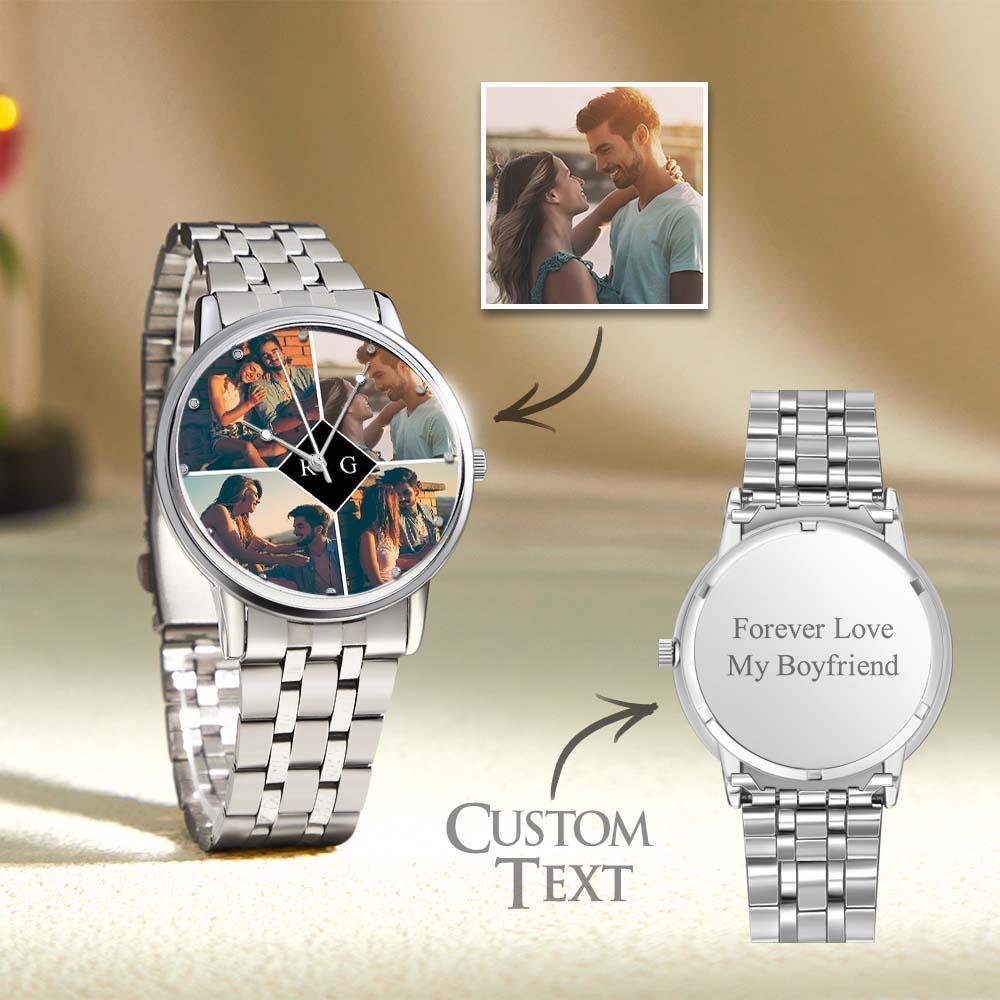 Custom Photo Watch for Men Personalized Engraved Picture Watch For Valentine's Day To Boyfriend - soufeelau