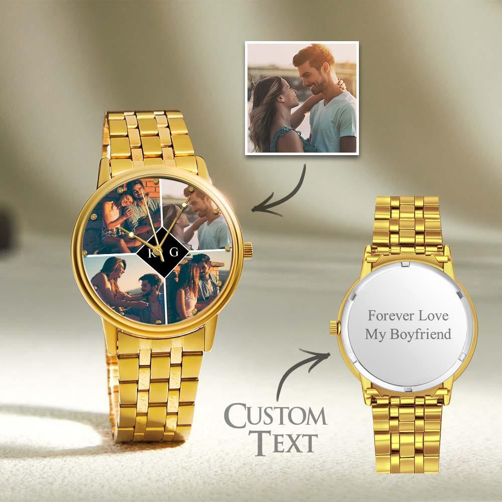 Custom Photo Watch for Men Personalized Engraved Picture Watch For Valentine's Day To Boyfriend - soufeelau