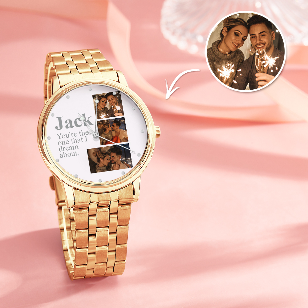 Personalized Engraved Photo Watch Alloy Bracelet Photo Watch To Boyfriend Valentine's Day Gifts - soufeelau