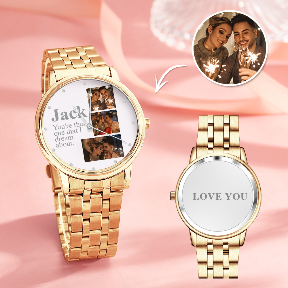 Personalized Engraved Photo Watch Alloy Bracelet Photo Watch To Boyfriend Valentine's Day Gifts - soufeelau