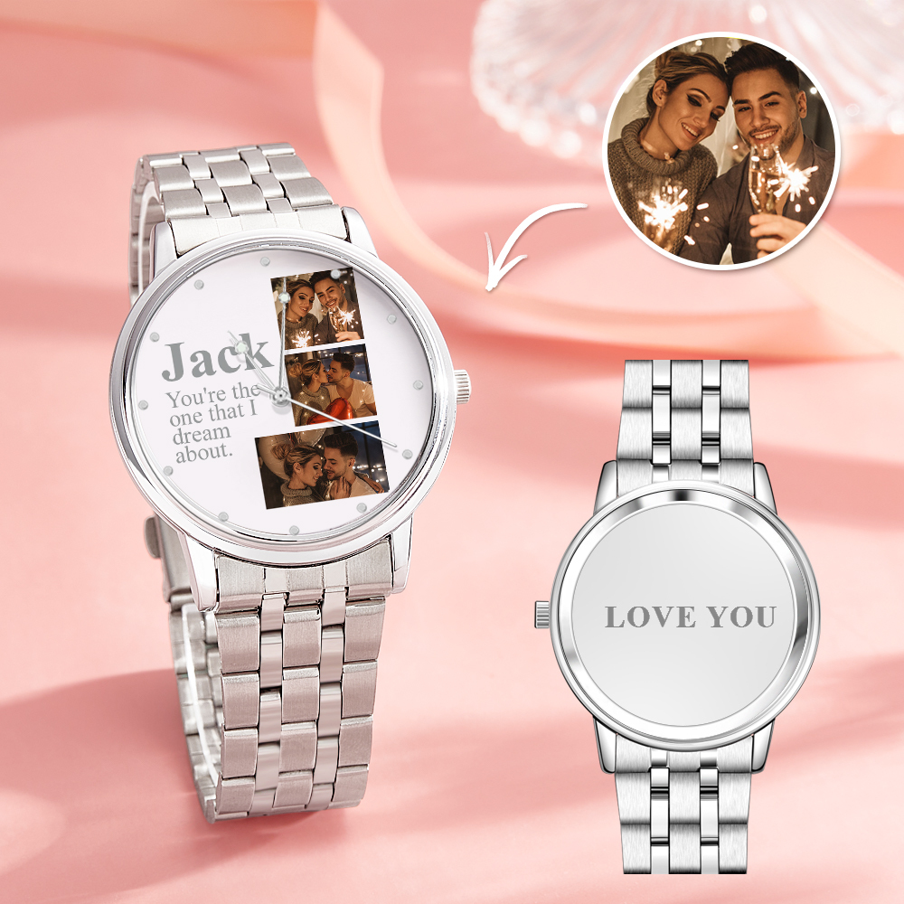 Personalized Engraved Photo Watch Alloy Bracelet Photo Watch To Boyfriend Valentine's Day Gifts - soufeelau