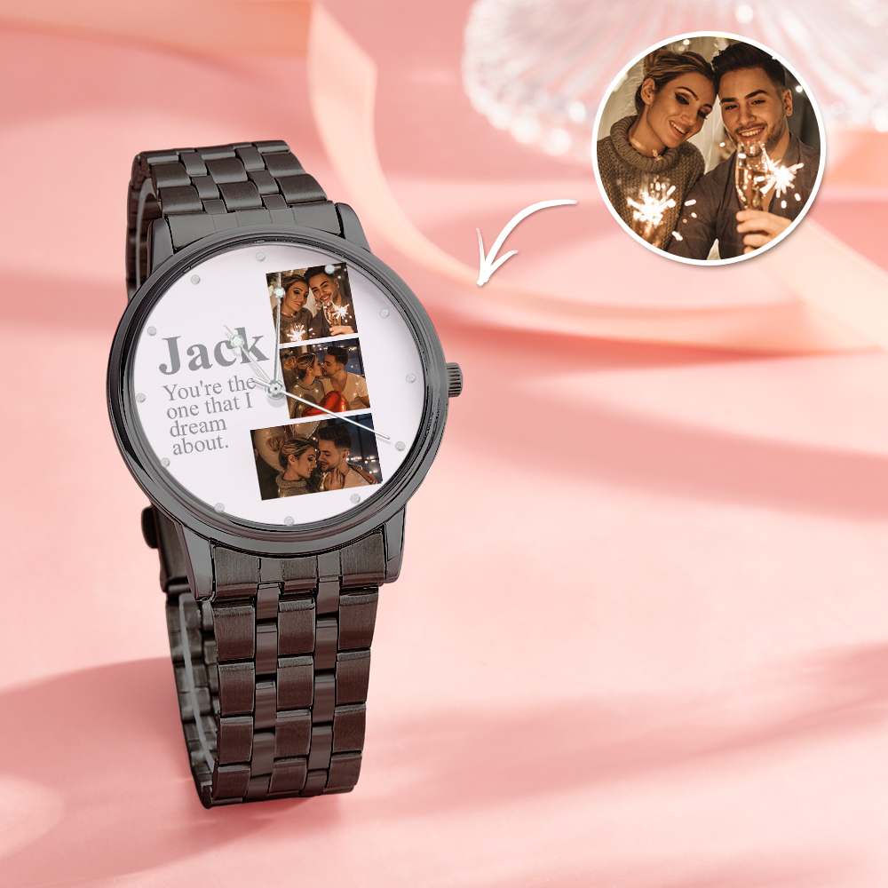 Personalized Engraved Photo Watch Alloy Bracelet Photo Watch To Boyfriend Valentine's Day Gifts - soufeelau