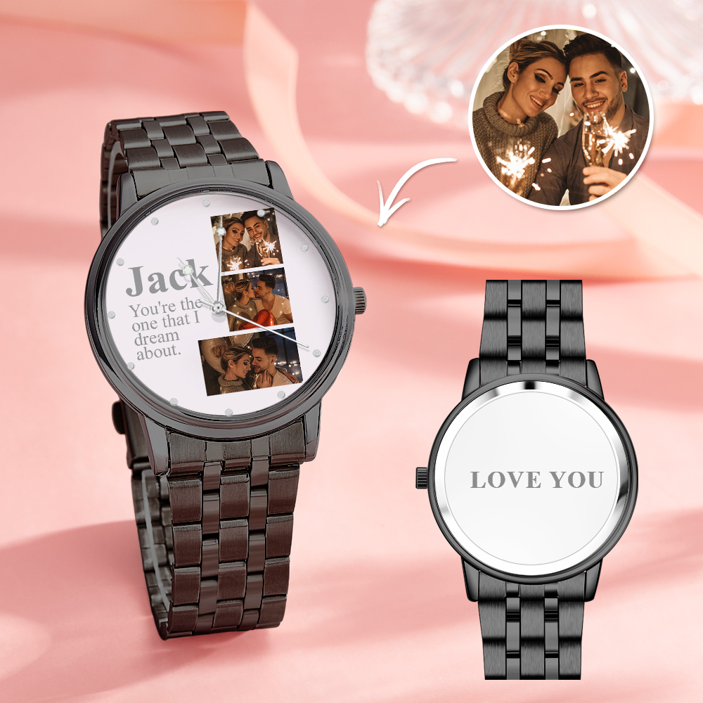 Personalized Engraved Photo Watch Alloy Bracelet Photo Watch To Boyfriend Valentine's Day Gifts - soufeelau