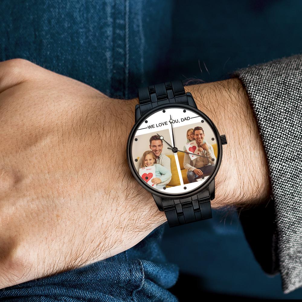 Custom Engraved Photo Watch Personalized Engraved Picture Watch Father's Day Gifts For Dad - soufeelau