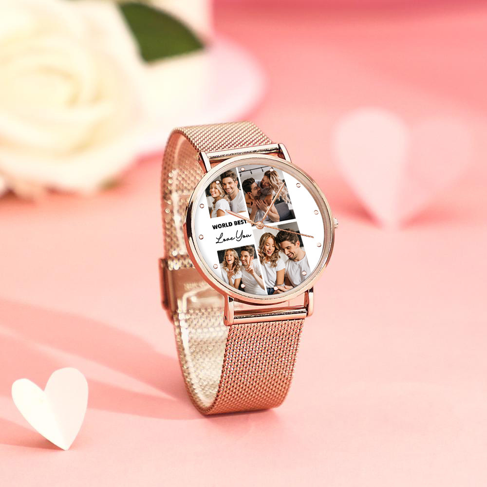 Personalized Engraved Photo Watches With Alloy Strap Valentine's Day Gift For Him - soufeelau