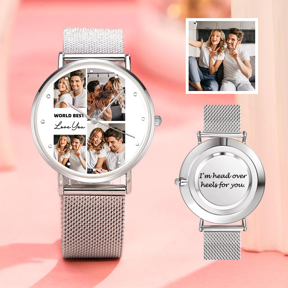 Personalized Engraved Photo Watches With Alloy Strap Valentine's Day Gift For Him - soufeelau