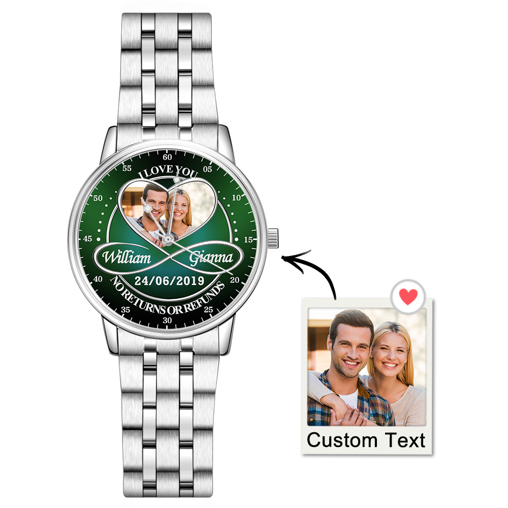 Custom Couple Photo Watches Custom Infinity Watch Stainless Steel Watches Various Watch Styles Couple Gifts - soufeelau