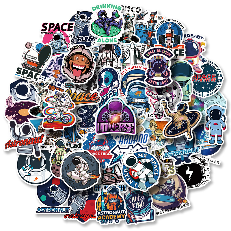 50Pcs Stickers Pack Astronaut 4-6cm - soufeelau