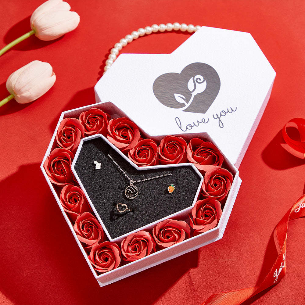 Romantic Heart Shaped Handheld Jewellery Gift Box Valentine's Day Gift - soufeelau