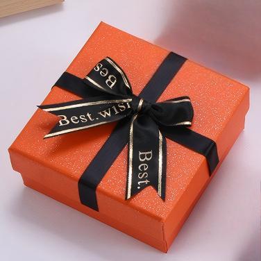 Pearlescent Orange Square Gift Box 9*9*4cm - soufeelau