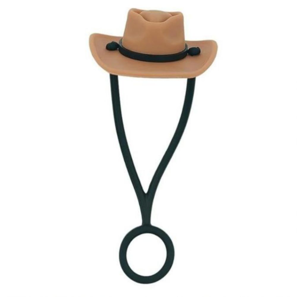 Brown Hat Silicone Straw Protective Cover - soufeelau