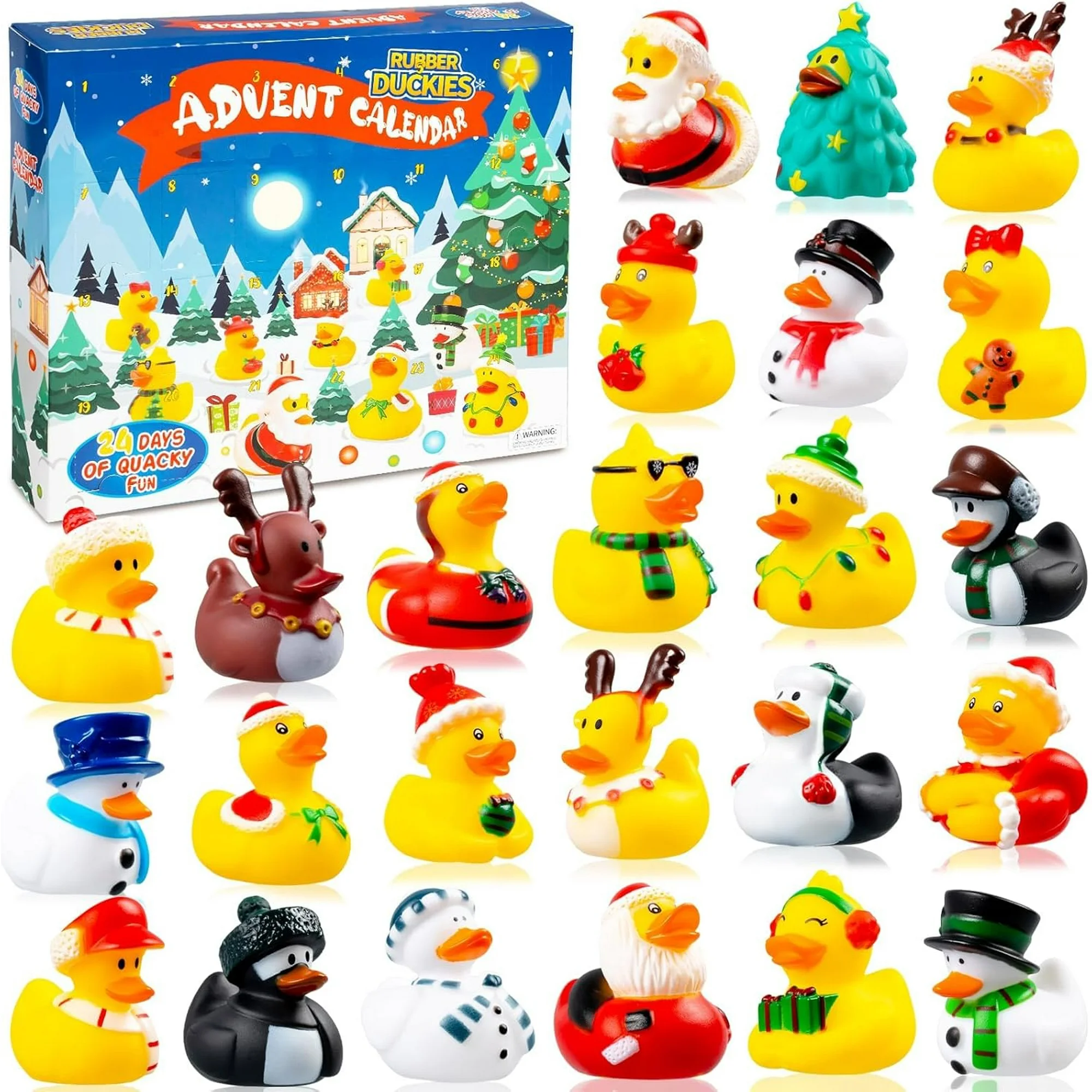 2024 Advent Calendar Christmas Ducks - 24pcs Duck Rubber Advent Calendar 24 Days of Christmas Countdown Toys - soufeelau