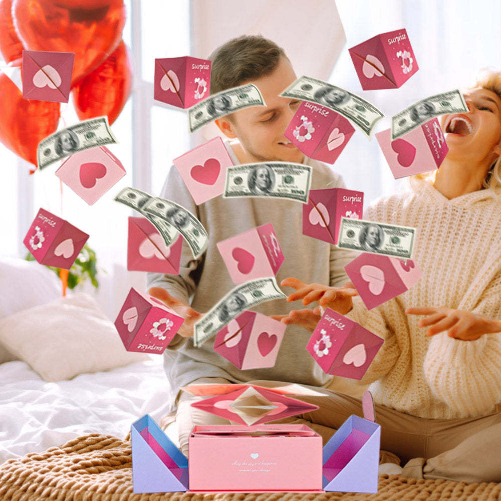 DIY Surprise Gift Box Explosion for Money Cash Pop Up Gift Box for Lover - soufeelau