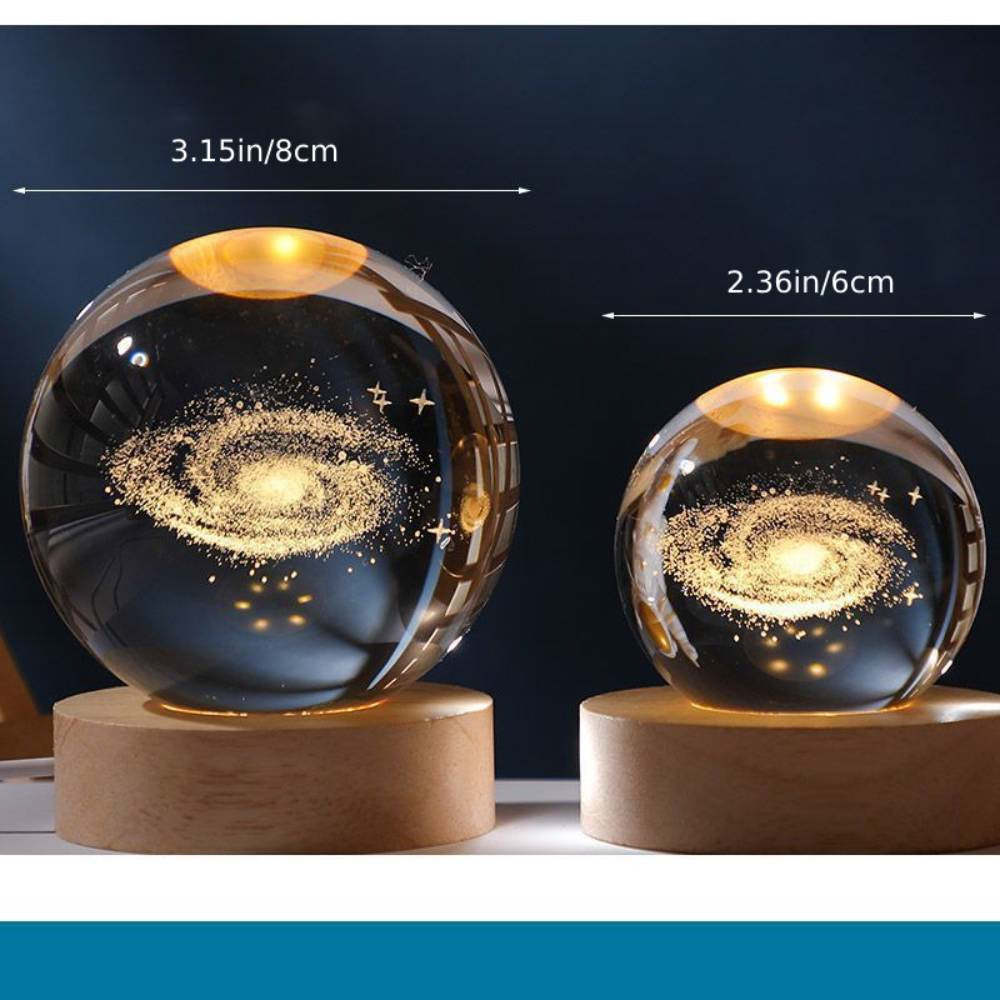 Cosmic Galaxy Crystal Night Light Moon Crystal Ball Glass Globe Unique Home Decor Gifts - soufeelau