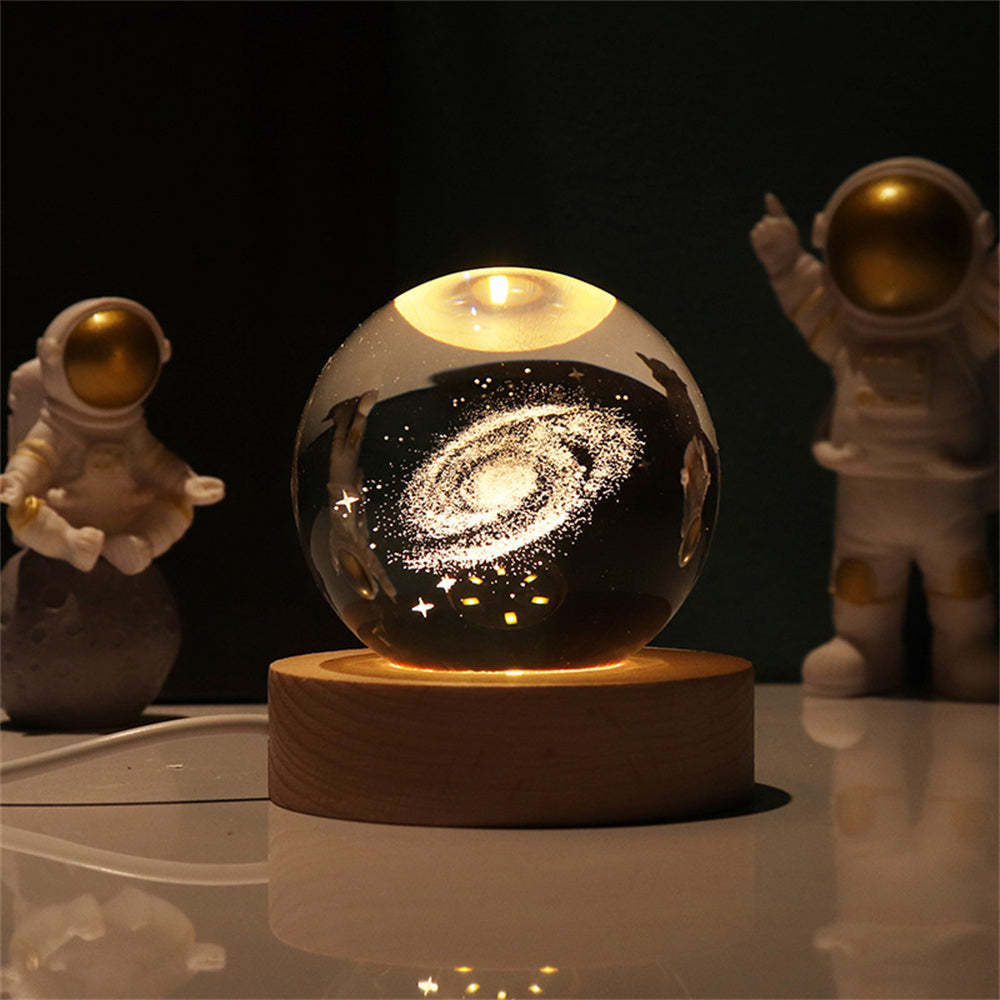 Cosmic Galaxy Crystal Night Light Moon Crystal Ball Glass Globe Unique Home Decor Gifts - soufeelau