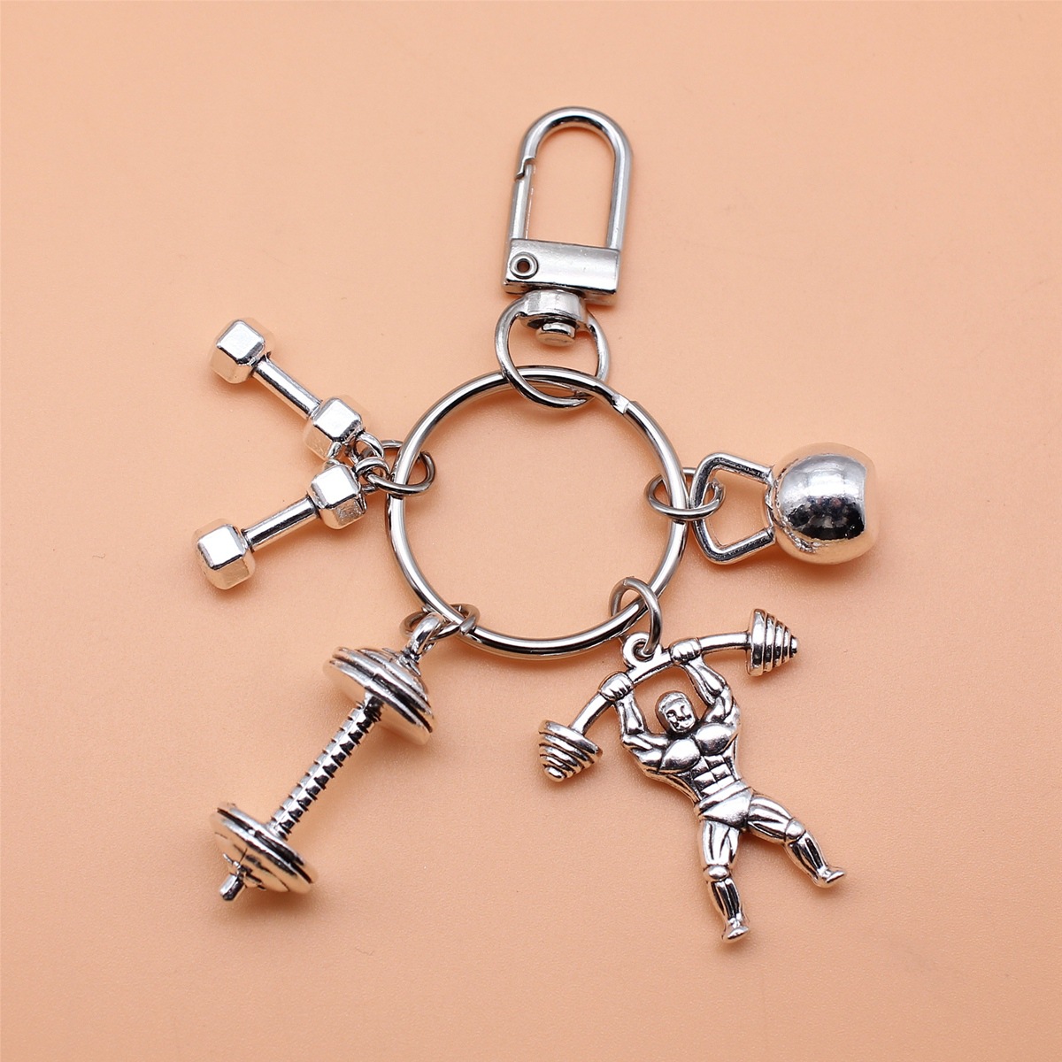 Fashion Barbell Dumbbell Fitness Gym Keychain Bag Purse Charm - soufeelau