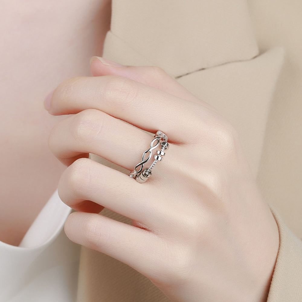 Fidget Bead Ring Anxiety Ring for Women Men, Adjustable Anxiety Ring for Him/Her - soufeelau