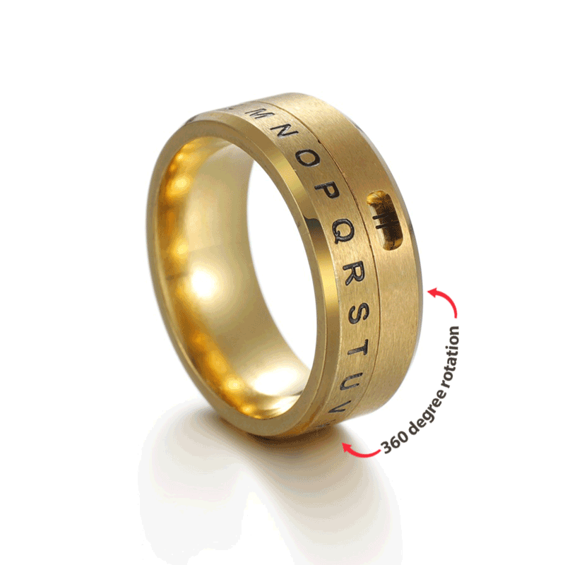 Men's Letter Anxiety Fidget Ring Anti-anxiety Relief Ring Birthday Gift - soufeelau
