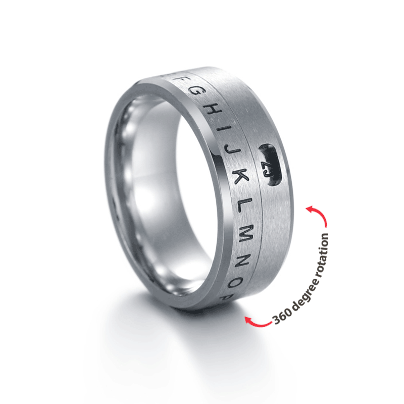 Men's Letter Anxiety Fidget Ring Anti-anxiety Relief Ring Birthday Gift - soufeelau
