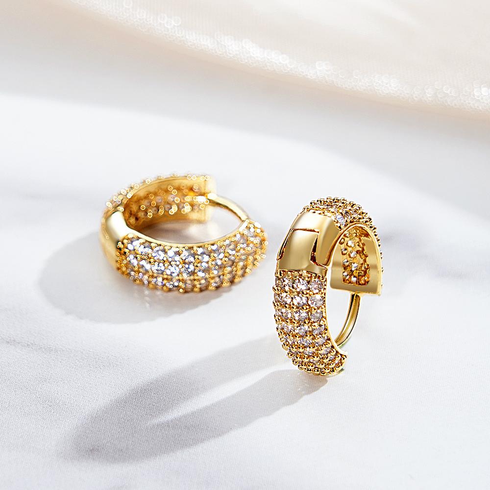 Hip Hop Earrings Trendy Round Full Zircon Earrings Personality Men's jewelry - soufeelau