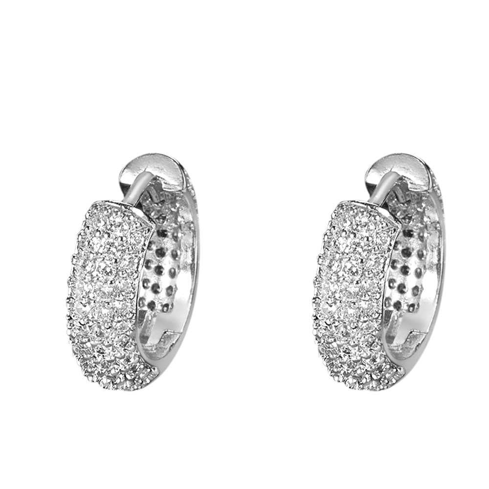 Hip Hop Earrings Trendy Round Full Zircon Earrings Personality Men's jewelry - soufeelau