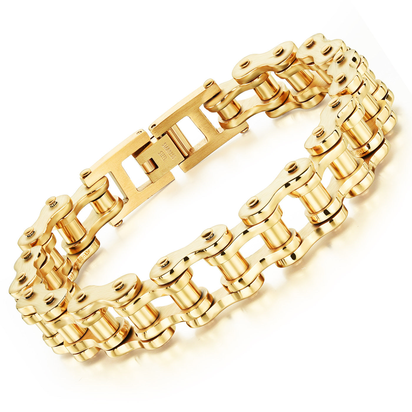 Fashion Motorcycle Chain Hip Hop Bicycle Bracelet Gold Gifts for Men - soufeelau