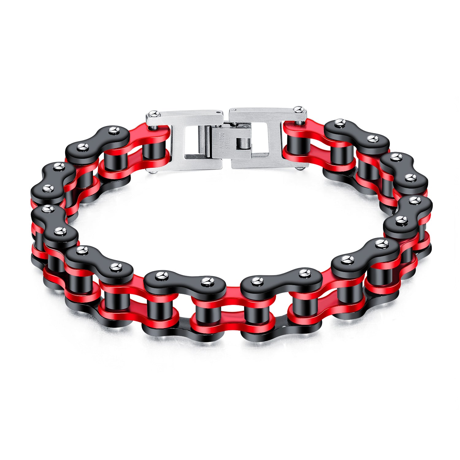 Retro Bicycle Chain Bracelet Black Red Gifts for Fashion Men - soufeelau