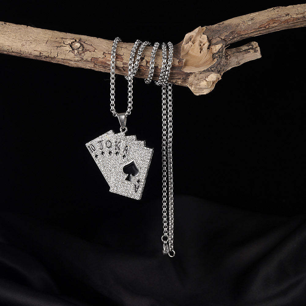 Poker Necklace Fashion Classic Flush Diamond Jewelry - soufeelau