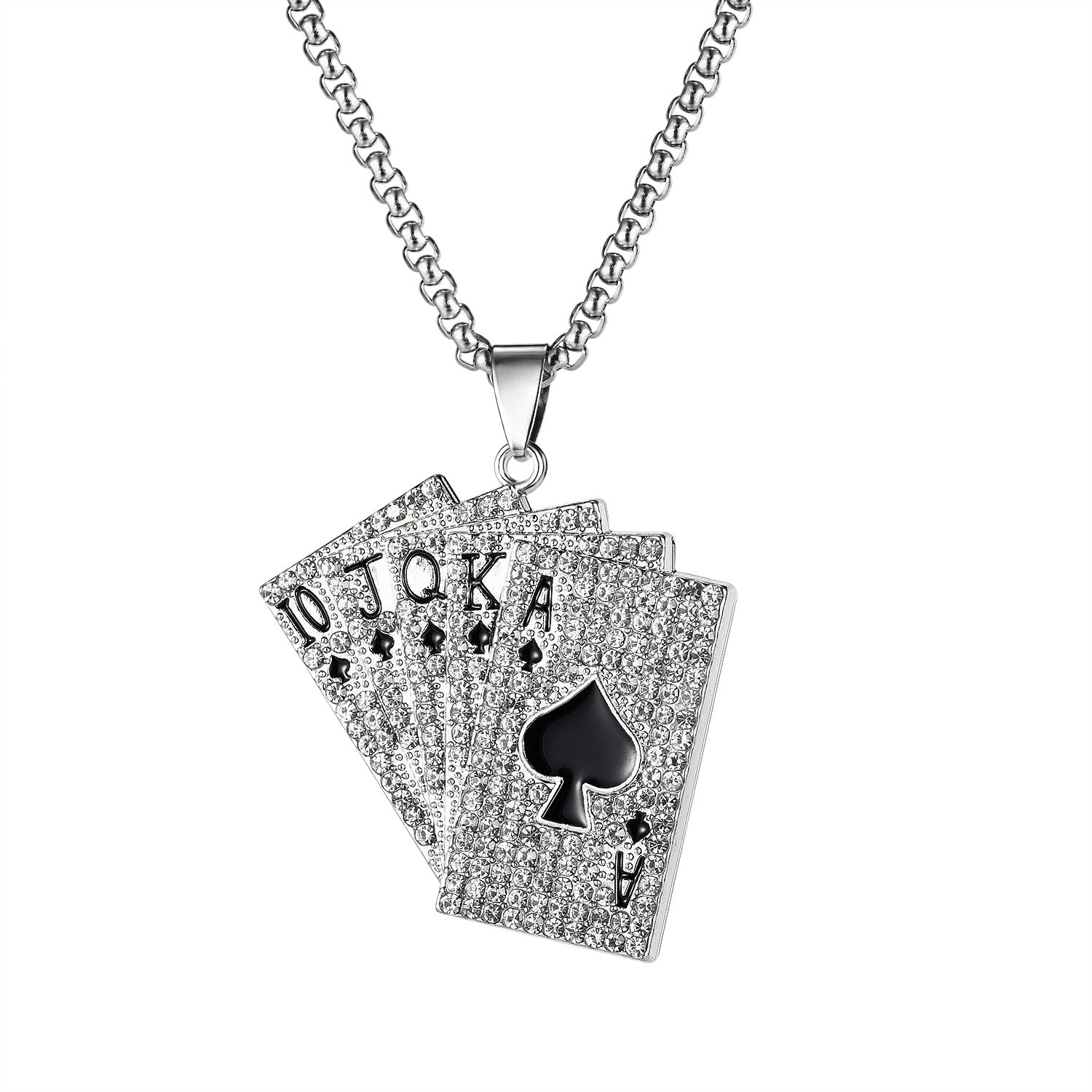 Poker Necklace Fashion Classic Flush Diamond Jewelry - soufeelau