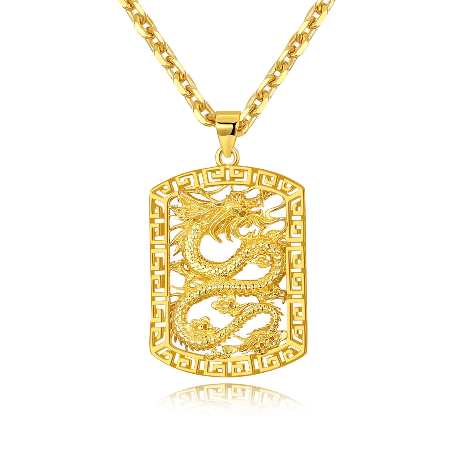 Domineering Golden Dragon Necklace Hip-hop Trendy Men's Jewelry - soufeelau