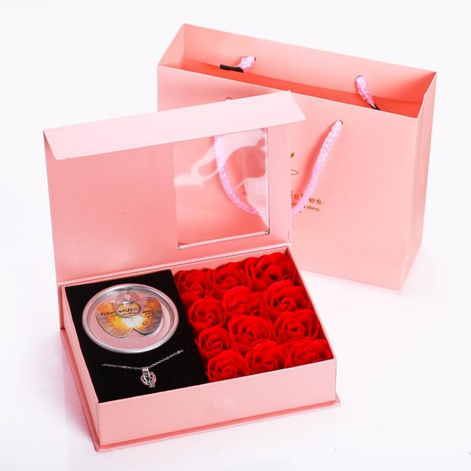 Pearl Necklace Pearl Rose Gift Box Oyster Self-opening Blind Box Surprise Gift - soufeelau