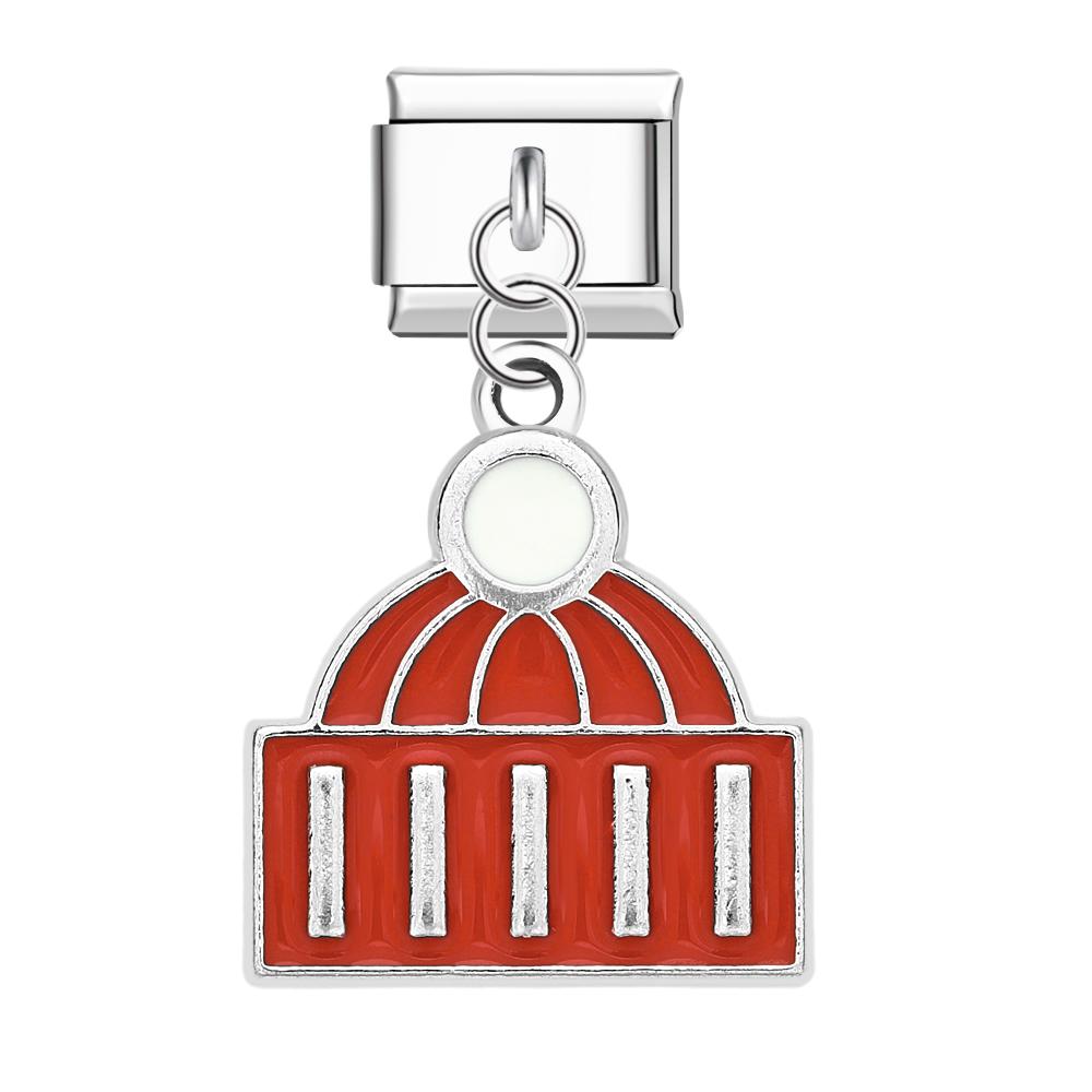 Santa Hat Italian Charm For Italian Charm Bracelets Composable Link Christmas Gift - soufeelau